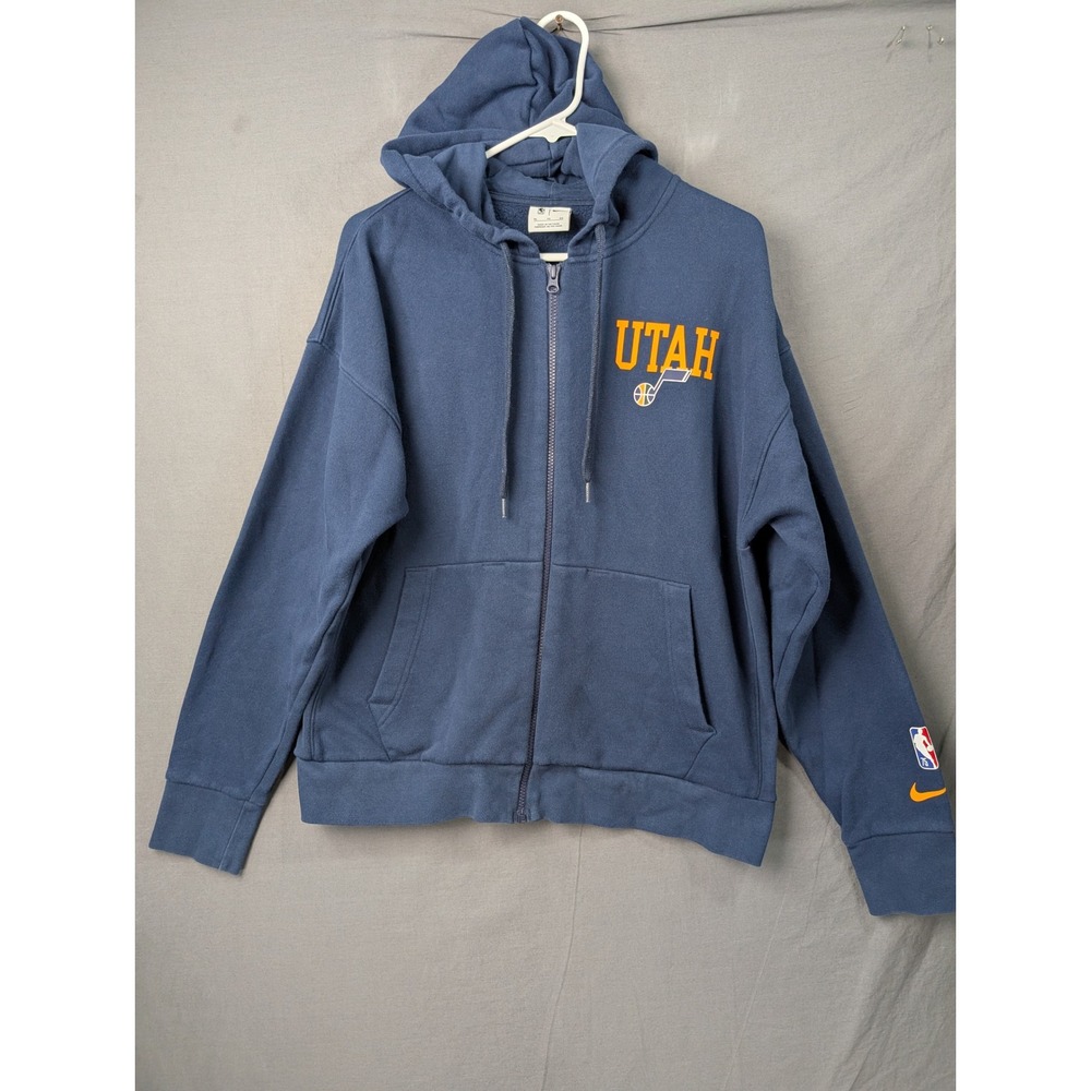 Nike NBA Utah Jazz Full Zip Hoodie Mens XL Blue Basketball Sweatshirt